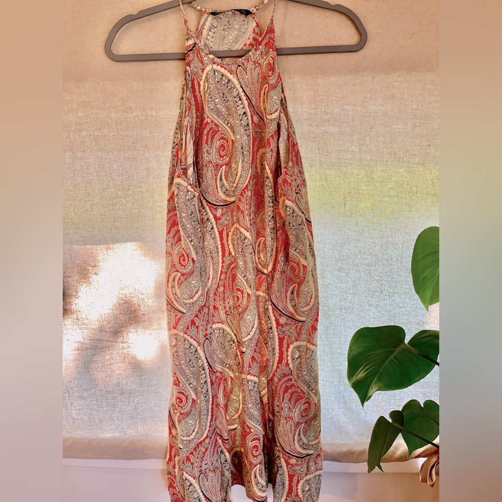 Zara Paisley Halter Top Dress